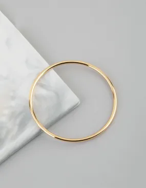 18ct Gold Plated Brass 3mm Bangle Bracelet