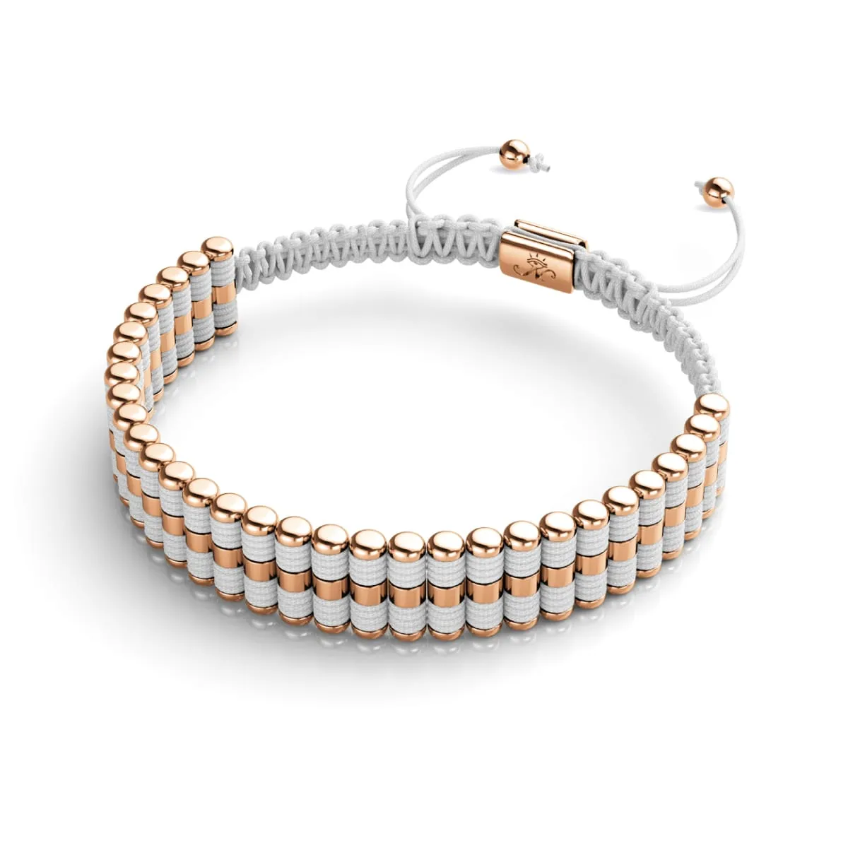 Amici | 18k Rose Gold | White | Macrame Bracelet