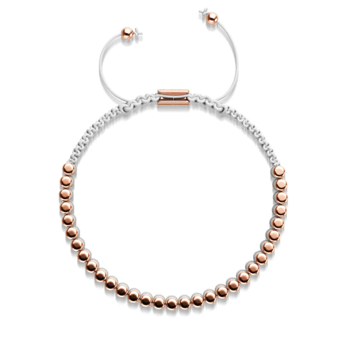 Amici | 18k Rose Gold | White | Macrame Bracelet