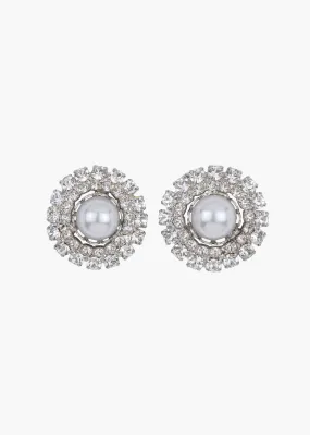 Antinea Earrings -- Crystal Pearl