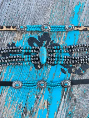 Black & Turquoise Thin Choker