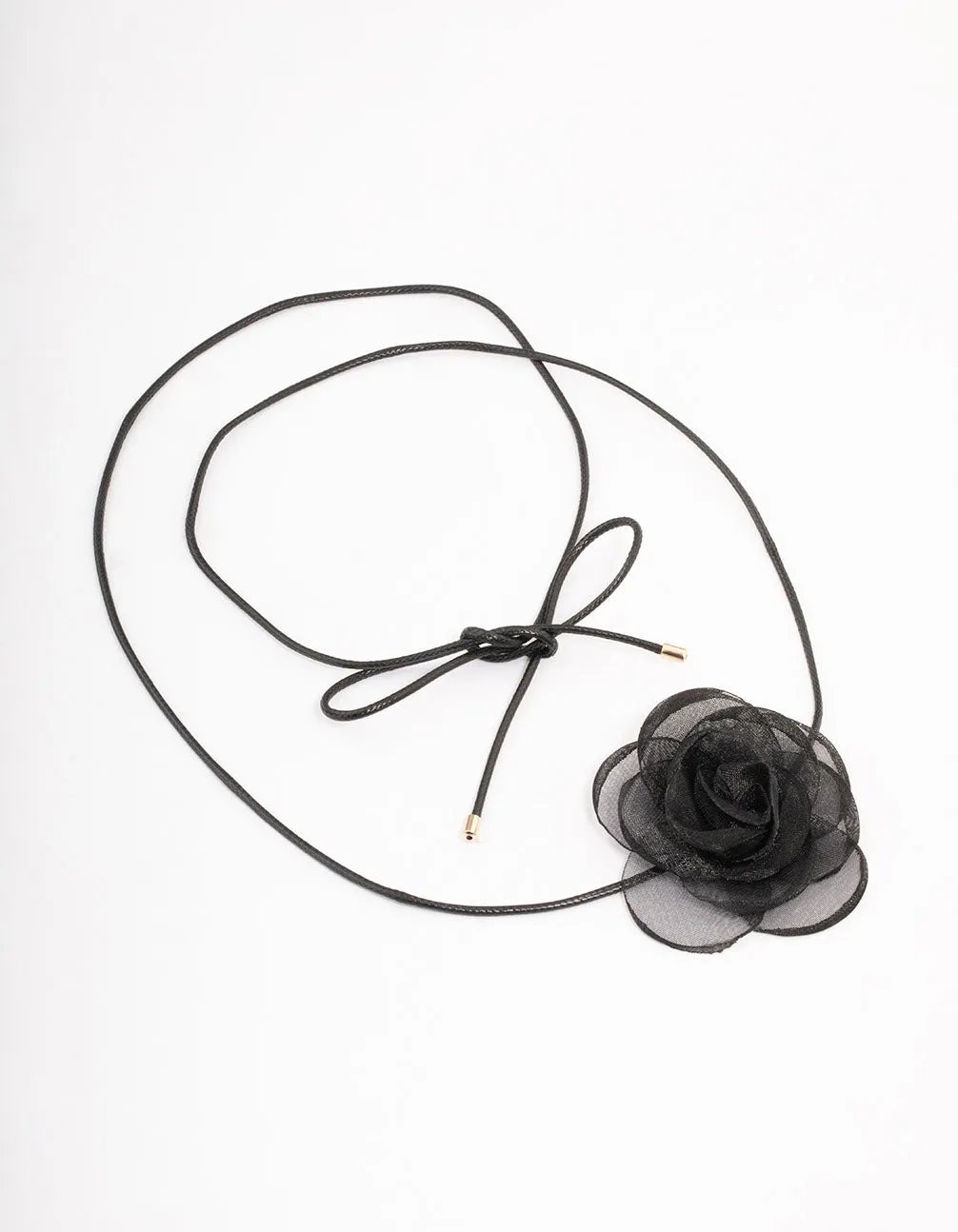 Black Mesh Corsage Thin Rope Choker