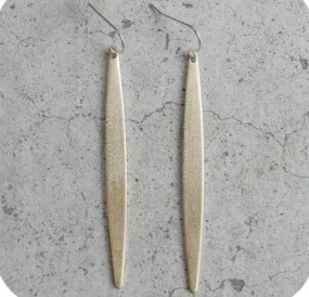 Brass Narrow Oval Earrings - Made in Toronto