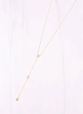 Burstyn CZ Y Necklace GOLD