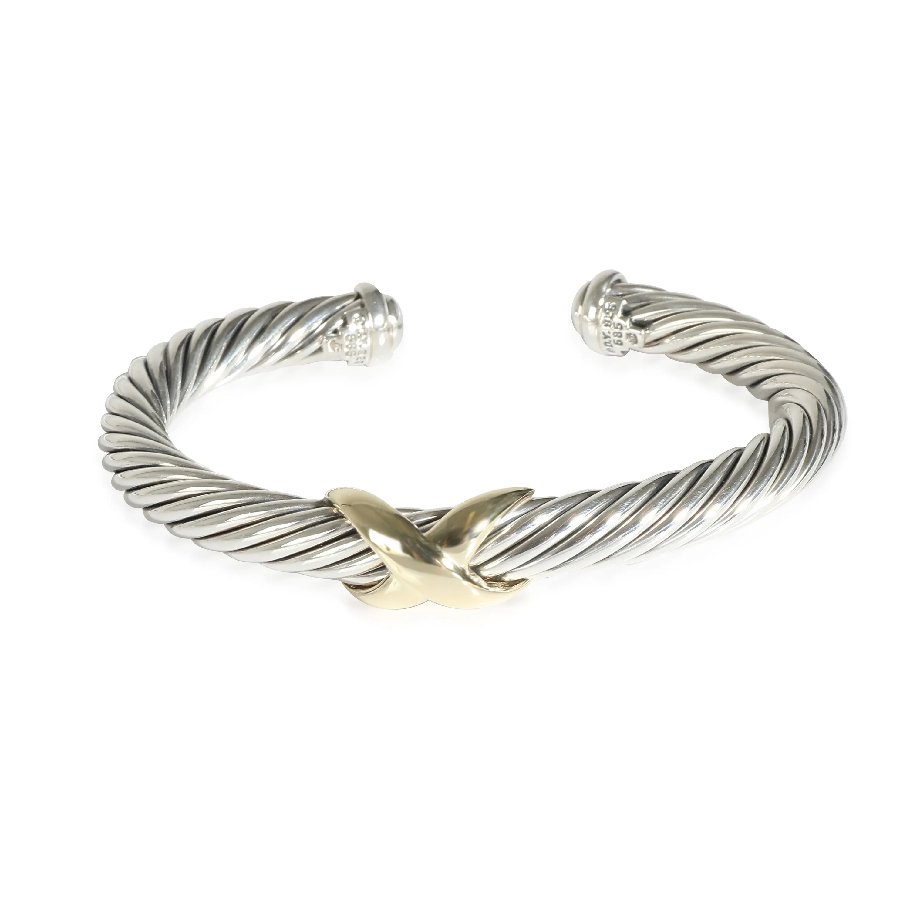 Cable Classic Bangle in 14K Yellow Gold/Sterling Silver