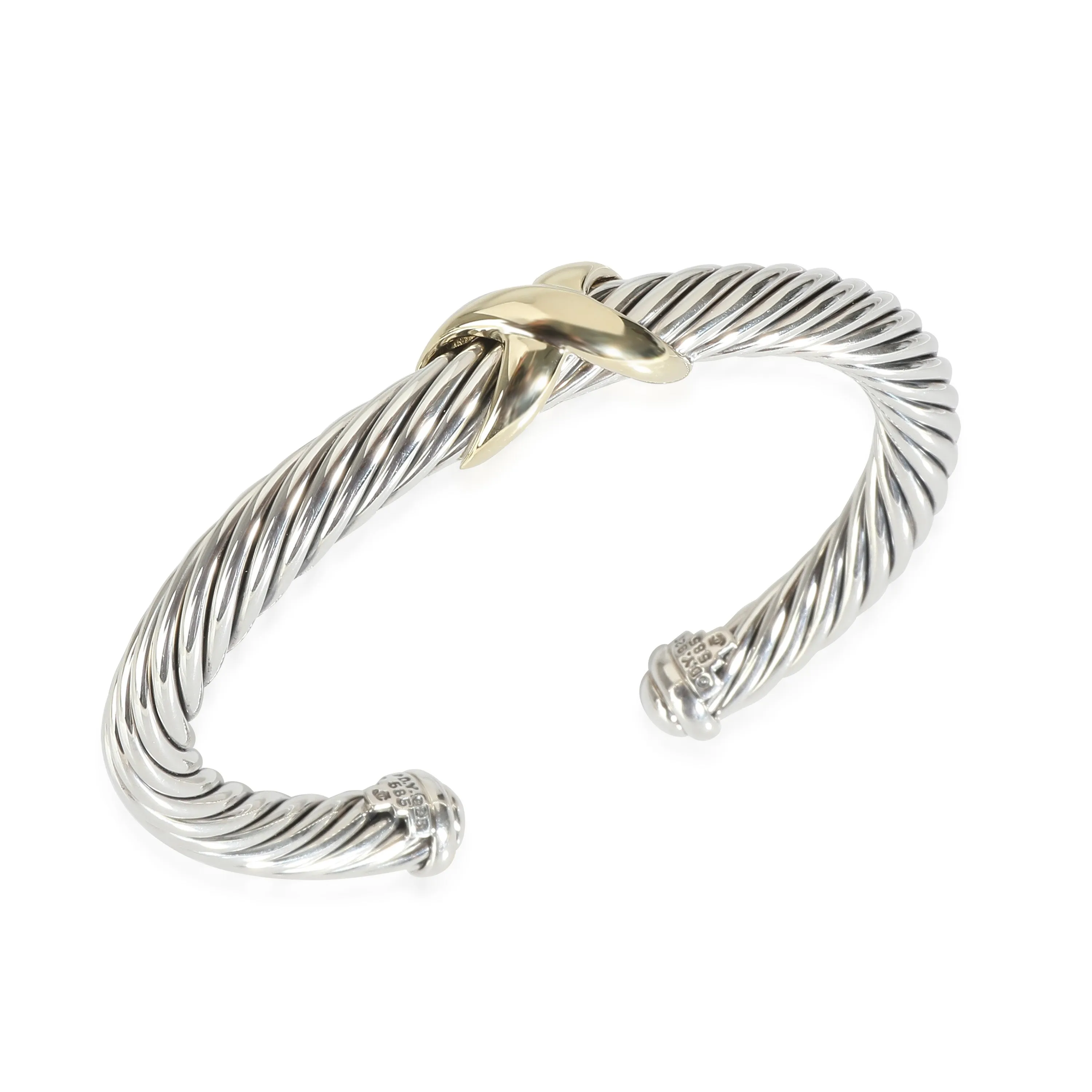 Cable Classic Bangle in 14K Yellow Gold/Sterling Silver