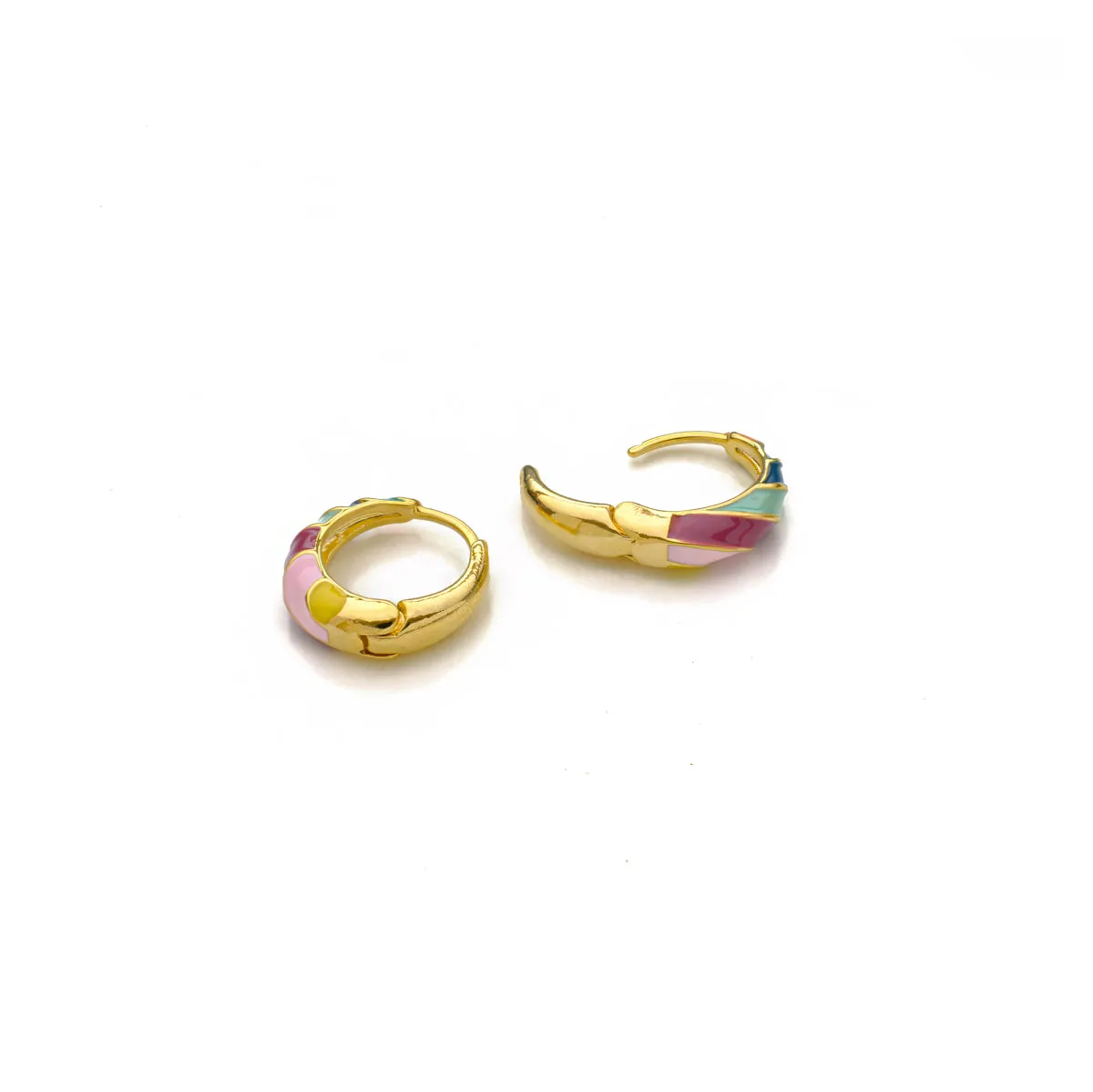 Colorful Enamel Huggie Hoops