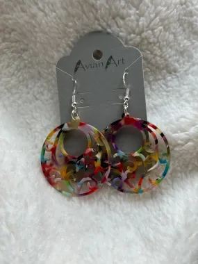 Colorful Filigree Drop Earrings