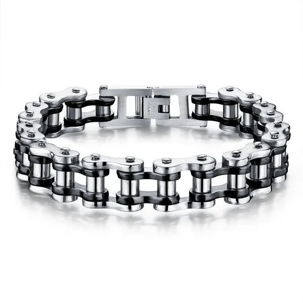 Cool Men Biker Bicycle Motorcycle Chain Men's Bracelets & Bangles Fashion 4 Color 316L Stainless Steel Jewelry