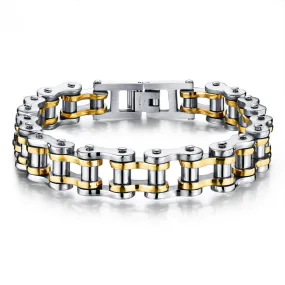 Cool Men Biker Bicycle Motorcycle Chain Men's Bracelets & Bangles Fashion 4 Color 316L Stainless Steel Jewelry