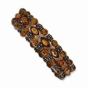 Copper-tone Dark Colorado Crystal Stretch Bracelet