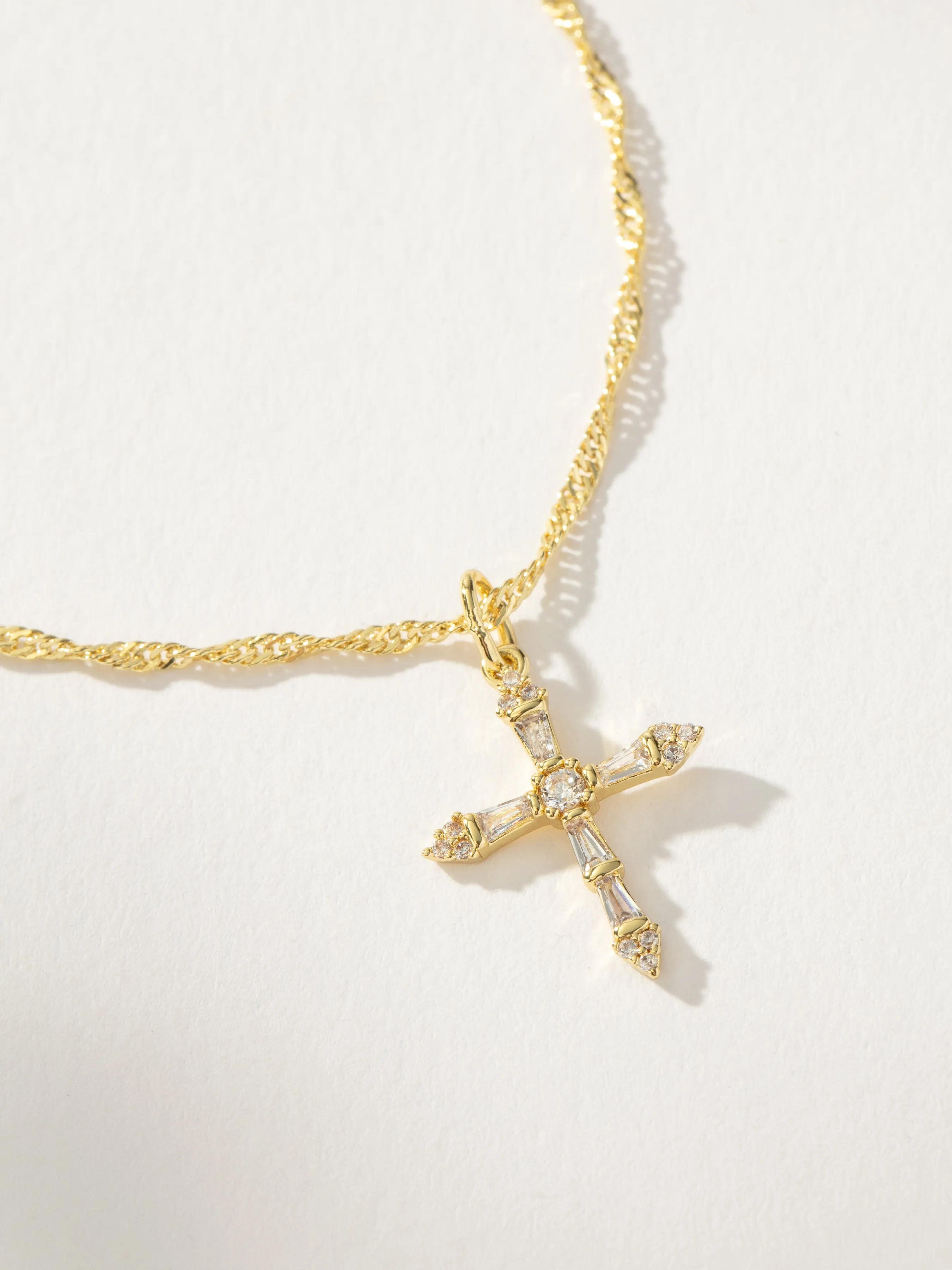 Crystalized Cross Pendant Necklace