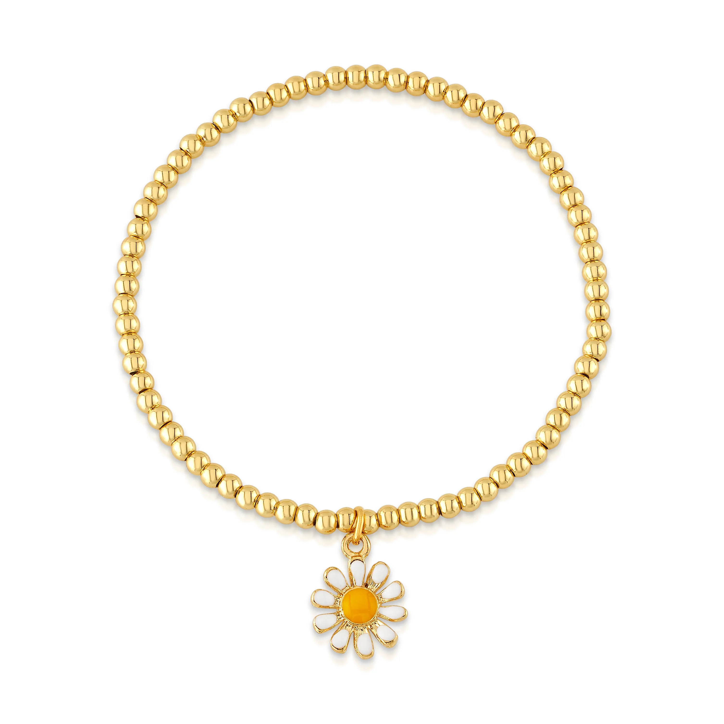 DAISY BALL STRETCH BRACELET, GOLD