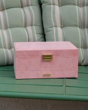 Denise-Pink Velvet Jewelry Box