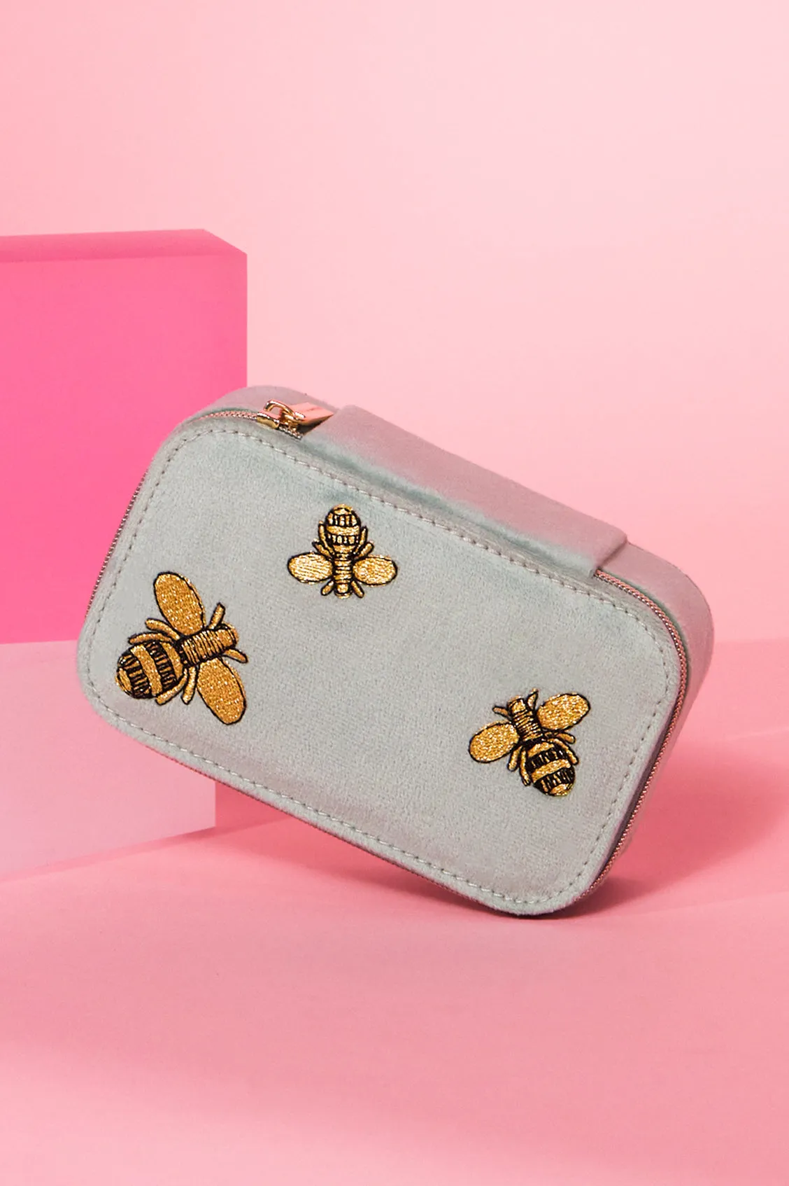 Embroidered Bees Mini Jewellery Box