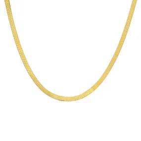 FINE THIN HERRINGBONE NECKLACE, 14kt GOLD