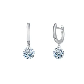 Frameless Drop Solitaire Earrings