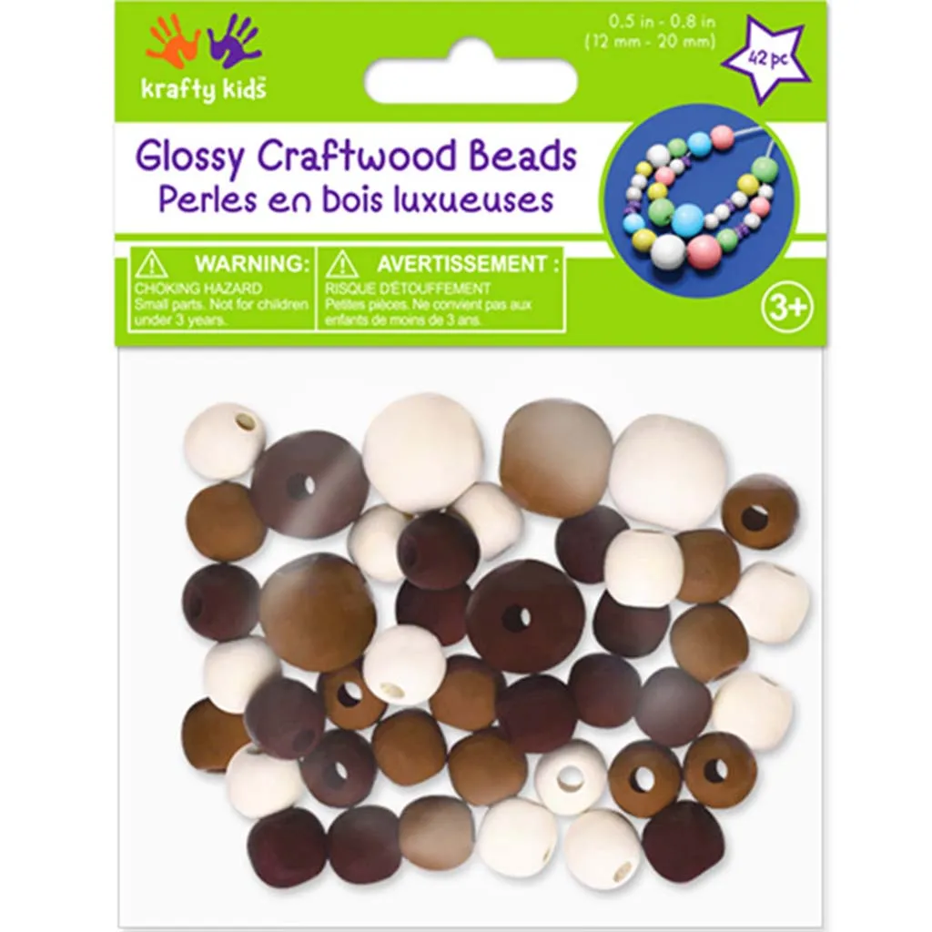 Glossy Round Beads Assorted 42pc Macramé