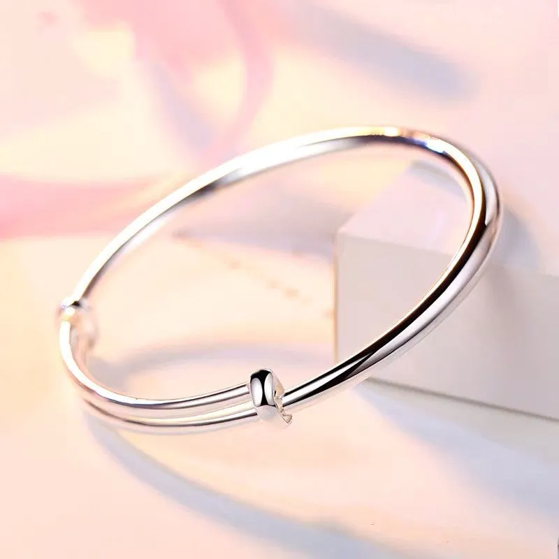 Glossy round tube push-pull bracelet