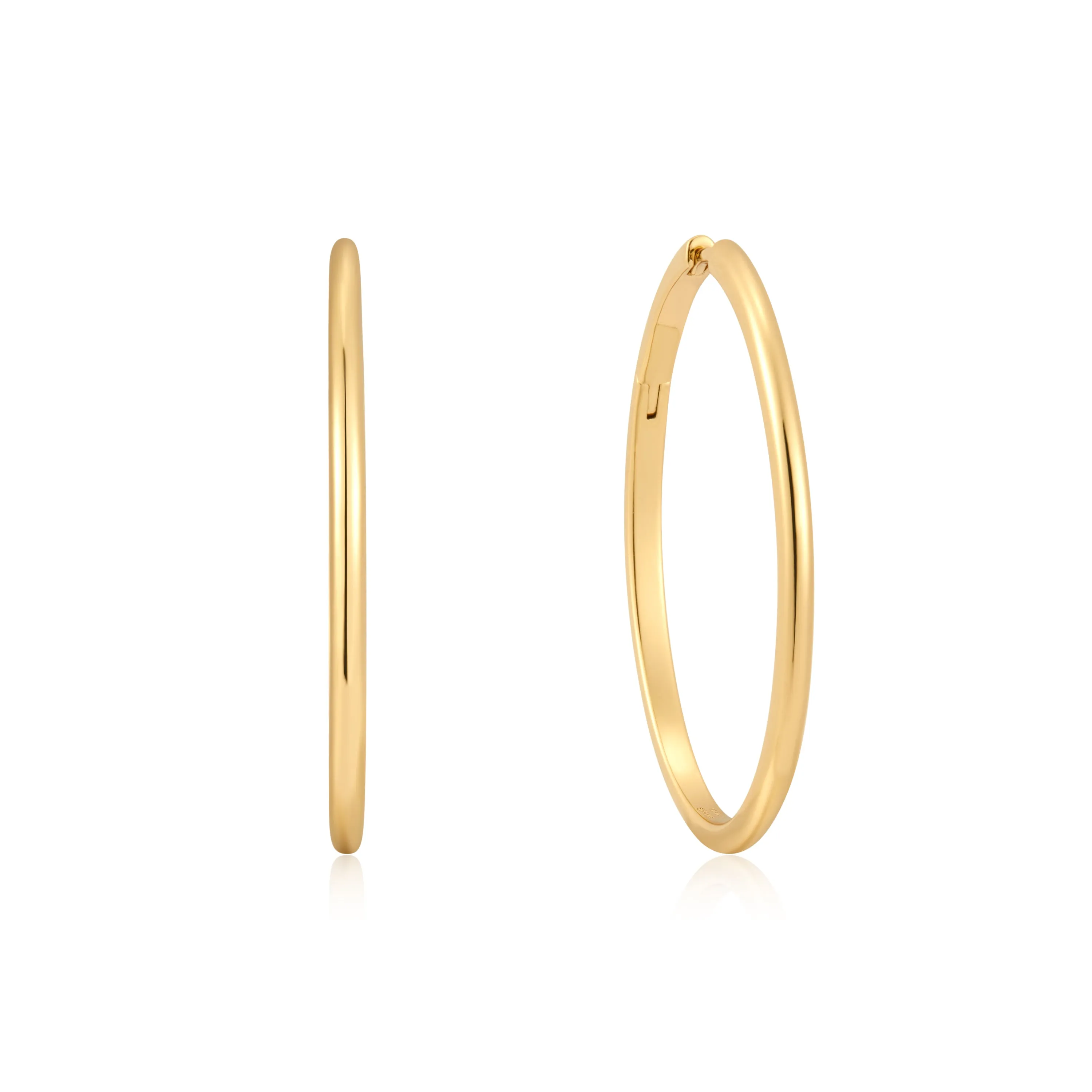 Gold Plain Oversized Hoops