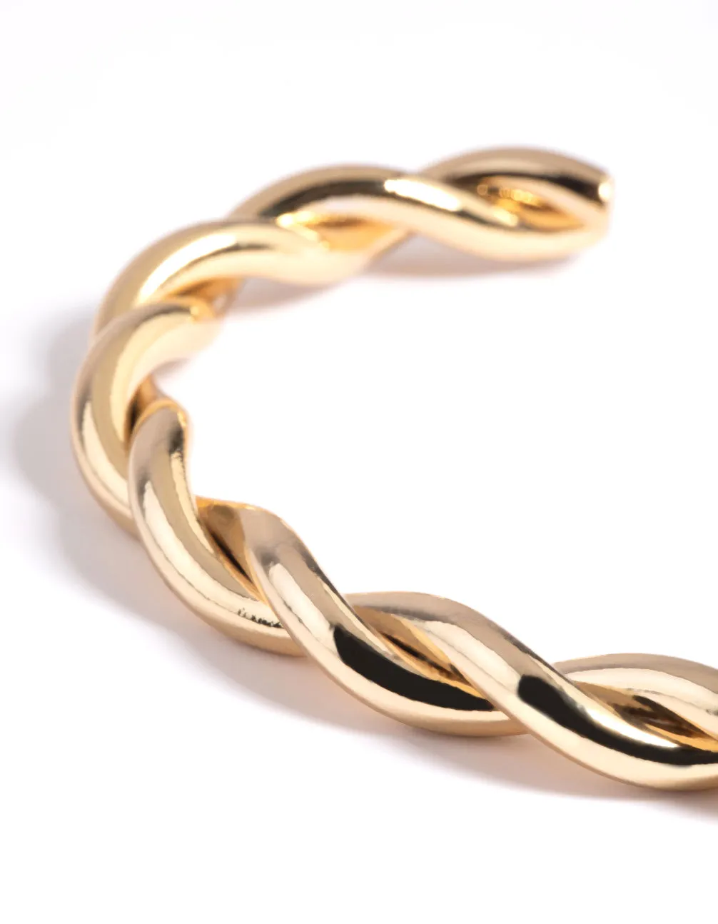 Gold Plated Twisted Cuff Bangle Bracelet