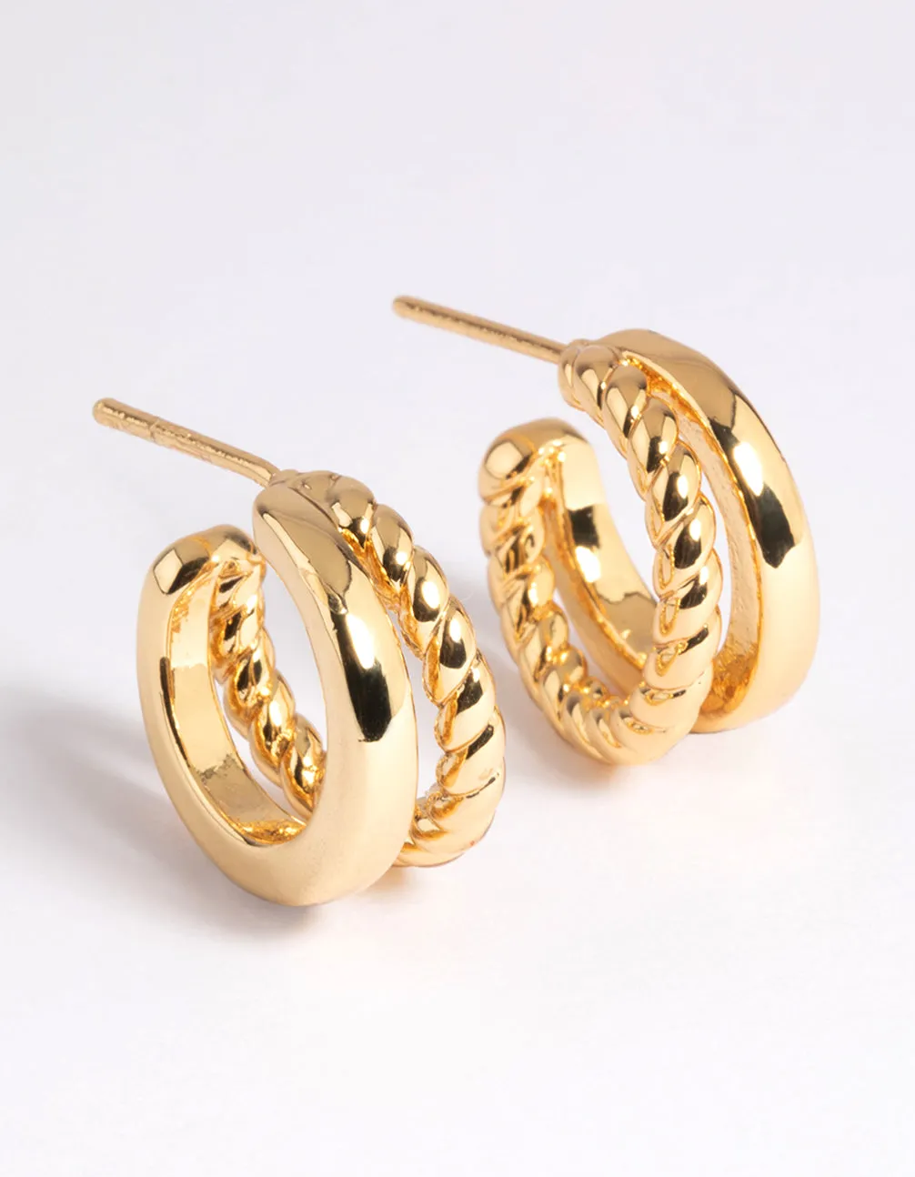 Gold Plated Twisted Hoop Earrings