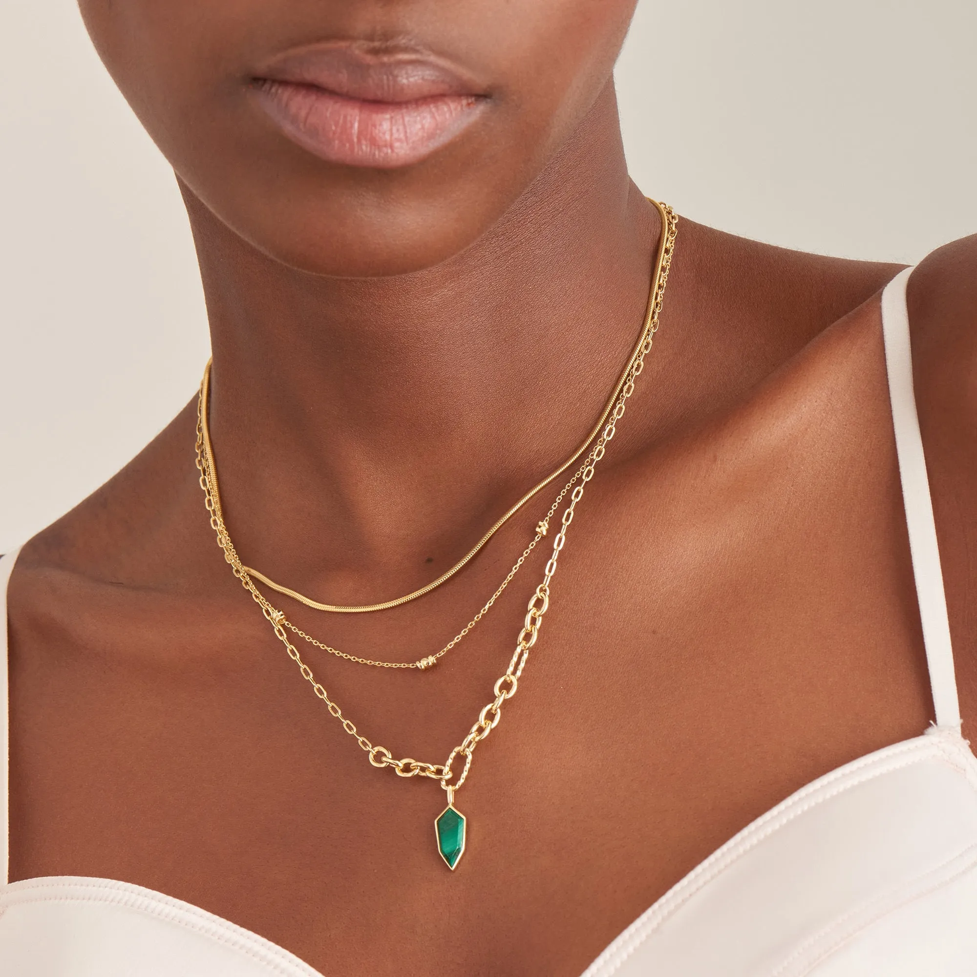 Gold Smooth Twist Chain Necklace