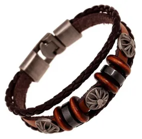 Handmade Retro PU Leather Woven Charm Bracelet Men Women Vintage Braided Bracelets Bangles Male Female Jewelry