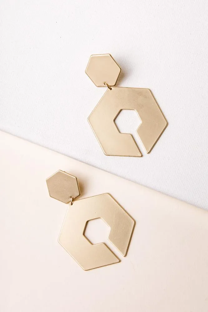 Hexagons Oversized Earrings