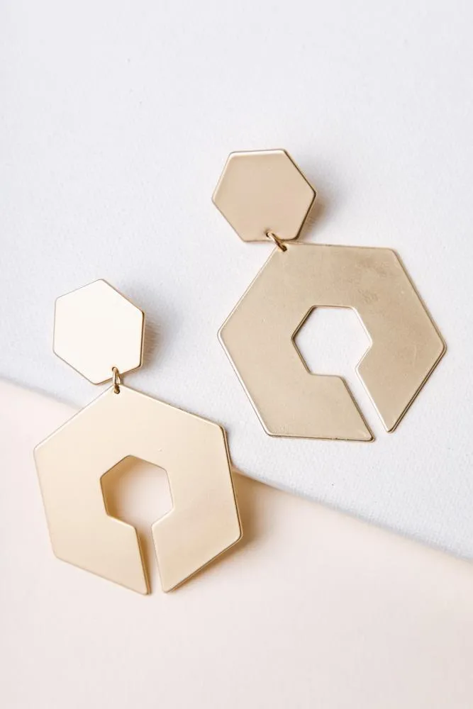 Hexagons Oversized Earrings