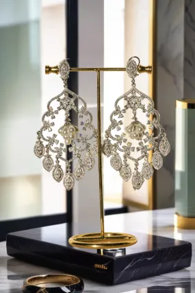 Julia - Rhodium-Plated Statement Earrings