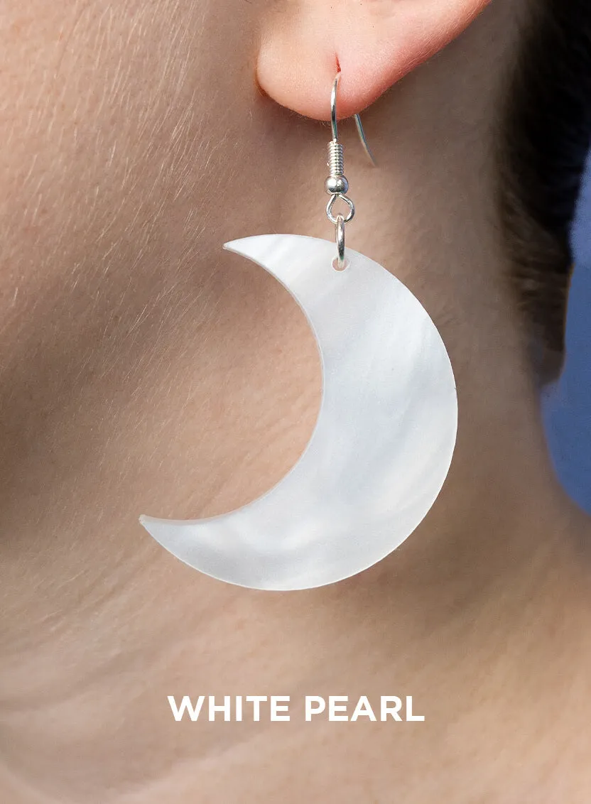 Large Moon Charm Earrings