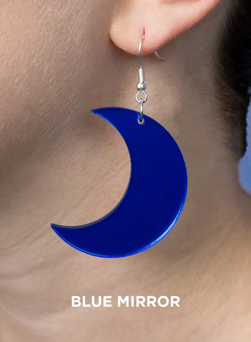 Large Moon Charm Earrings