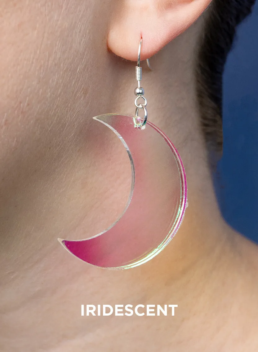 Large Moon Charm Earrings