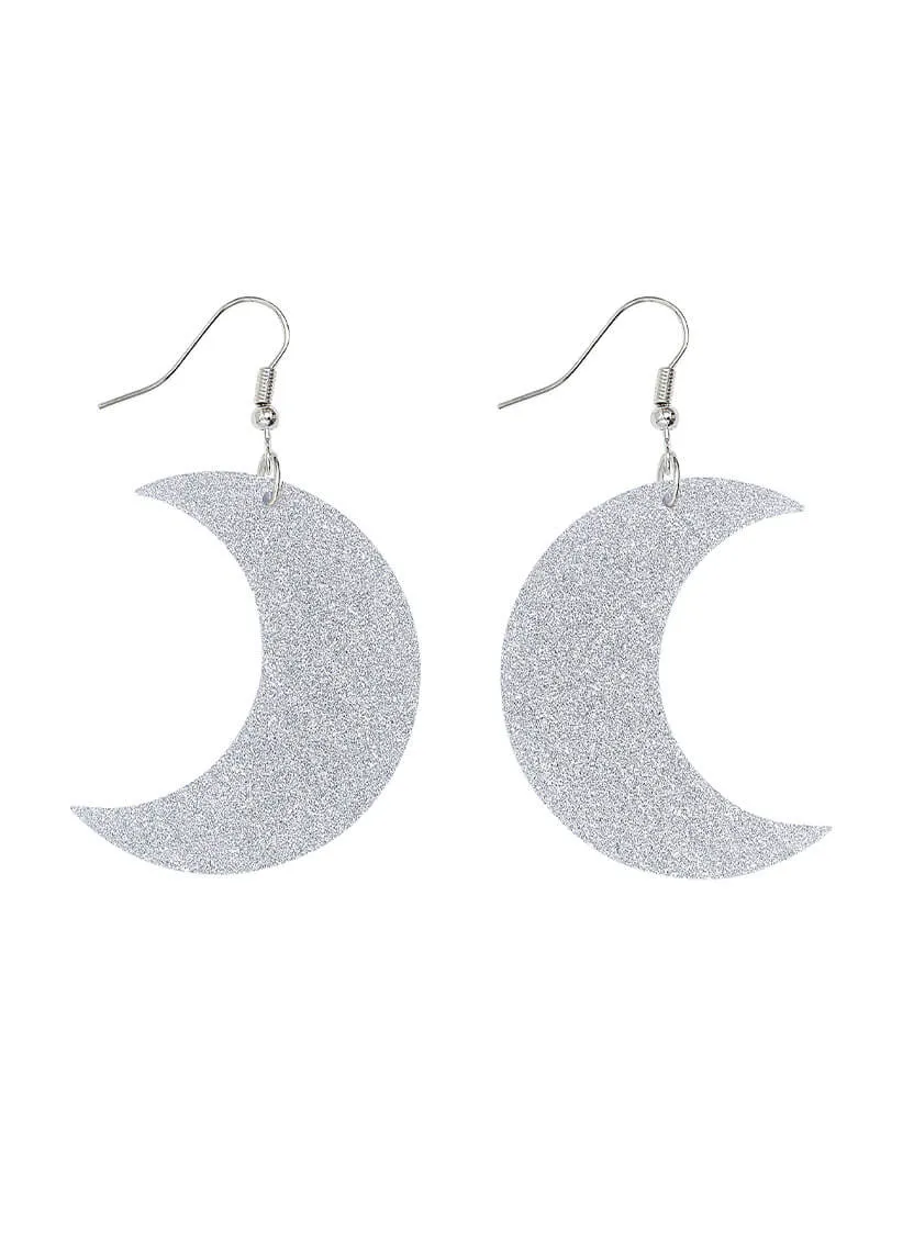 Large Moon Charm Earrings