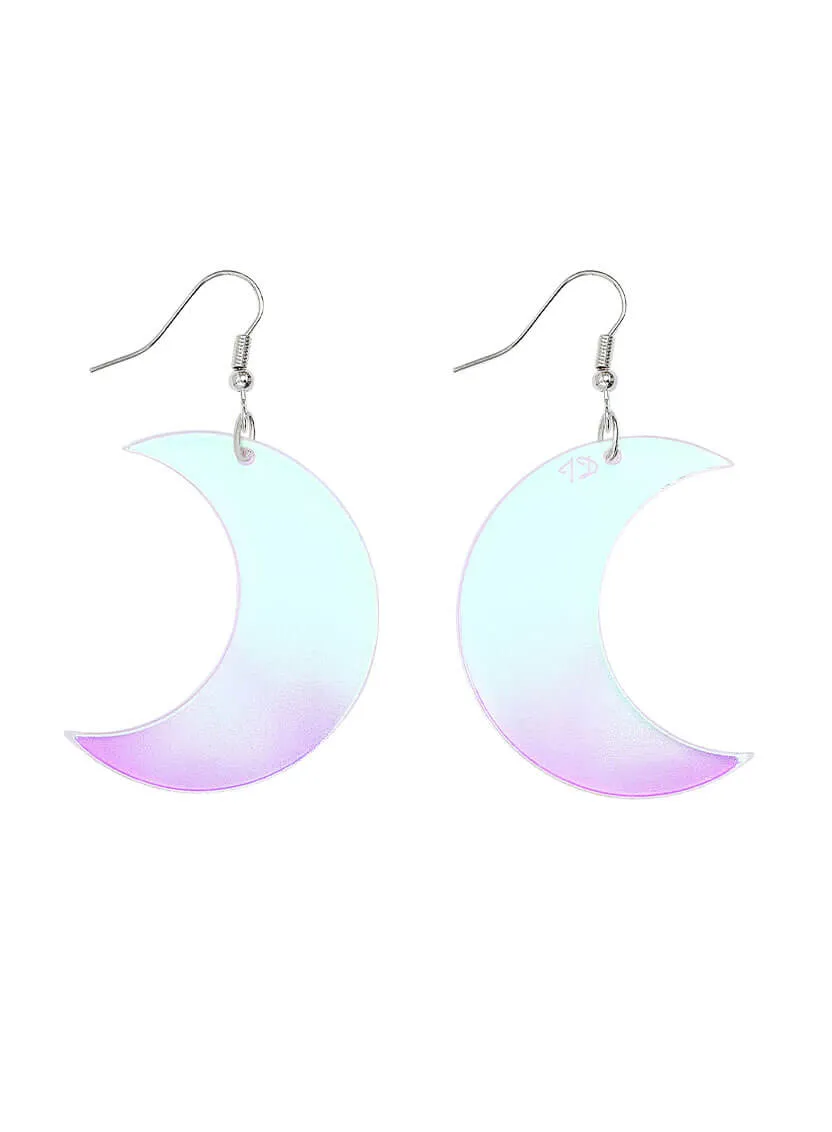 Large Moon Charm Earrings