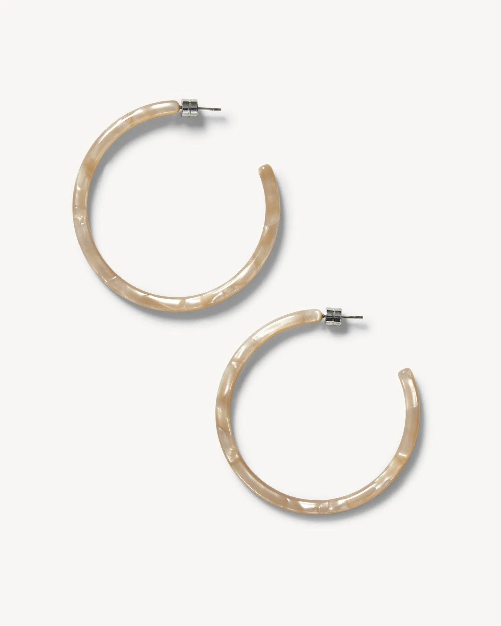 MACHETE Large Hoops in Sand Shell 019303