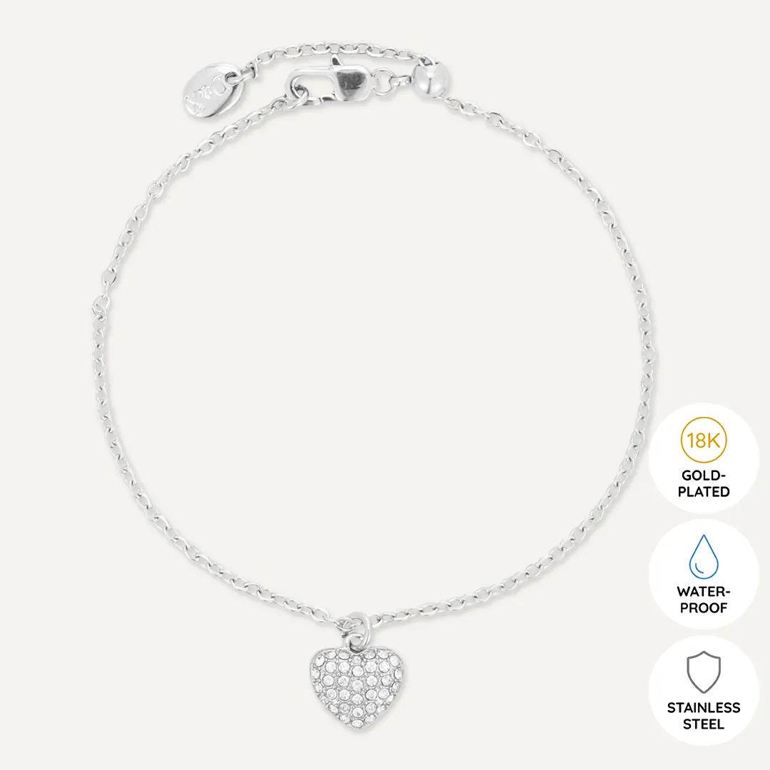 Memories: "WONDERFUL COUSIN" | Heart Bracelet | White Gold-Plated