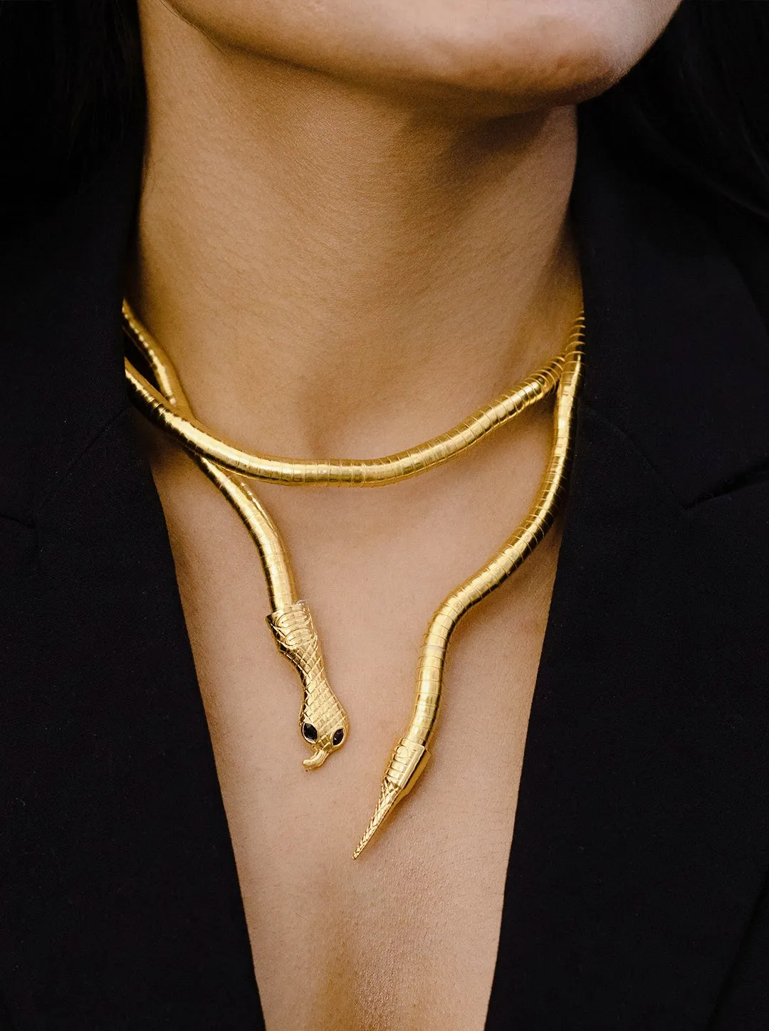 Ornaio 18k Gold Plated Anti-Tarnish Personalized Twisted Snake Design Necklace