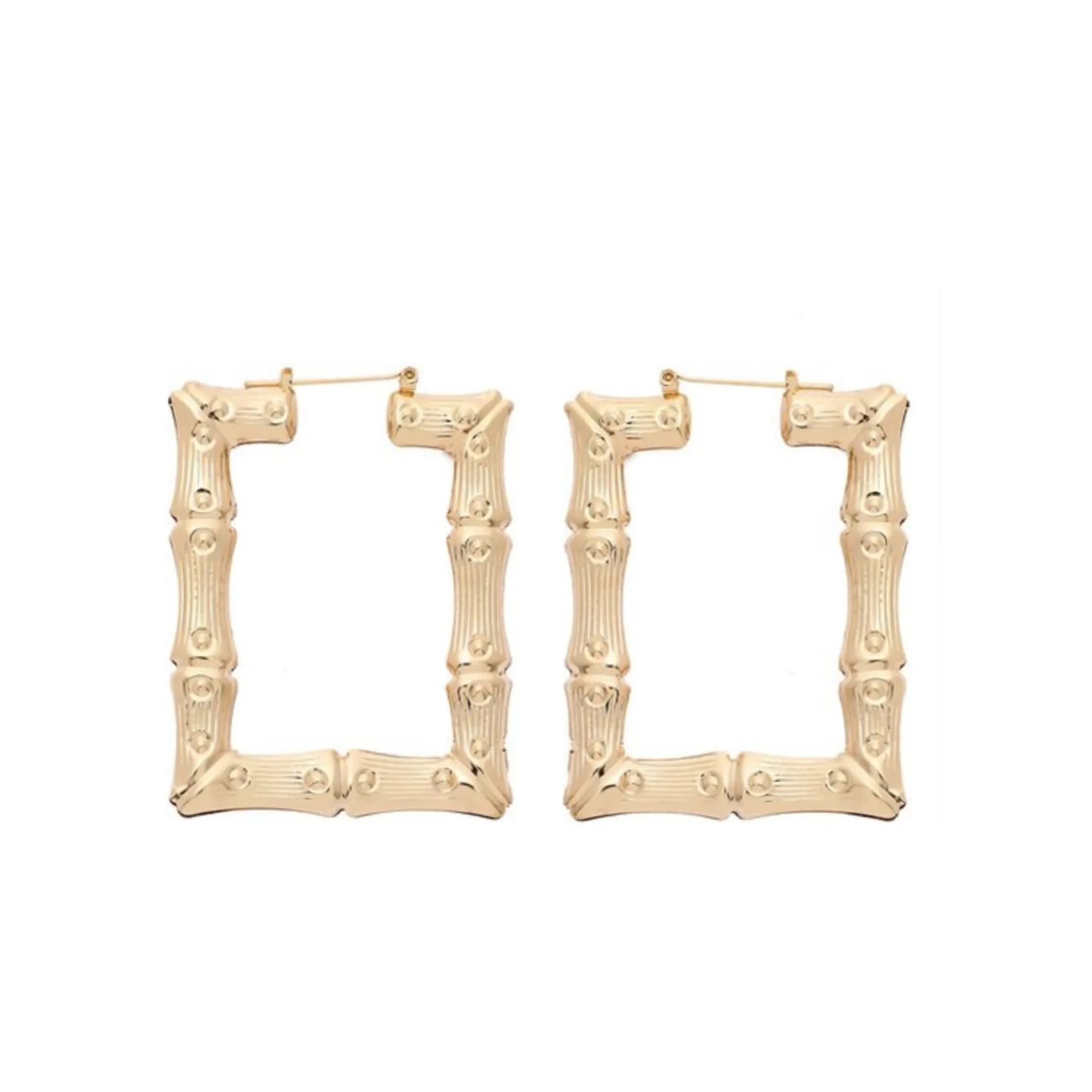 Oversized Square Bamboo Earrings