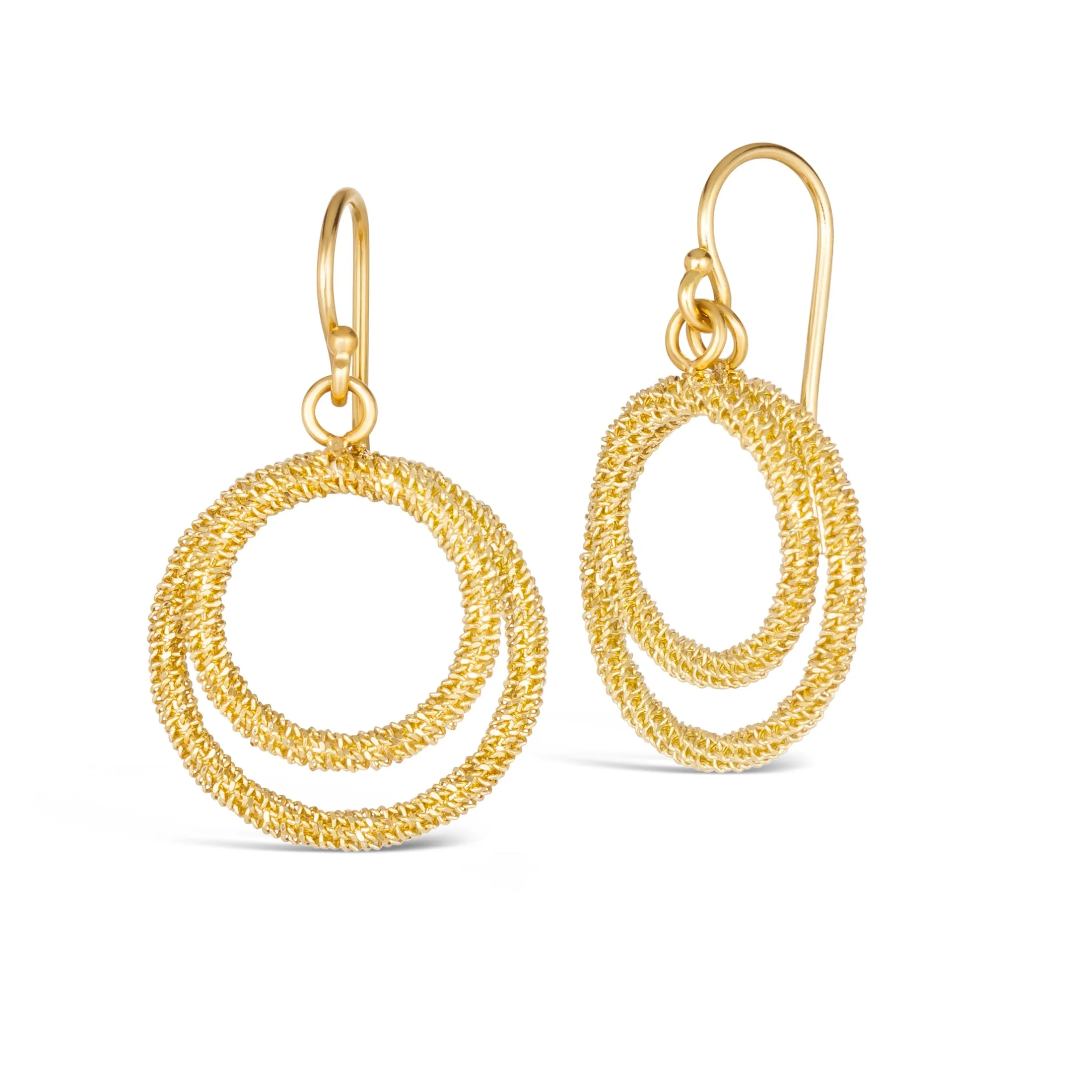 Paired Circle Stardust Earrings