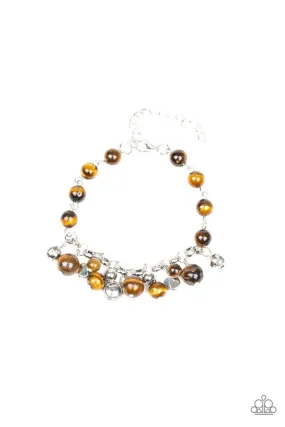 Paparazzi Bracelet ~ Glossy Glow - Brown