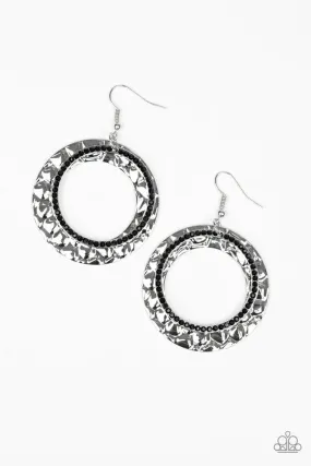 Paparazzi Earring ~ Cinematic Shimmer - Black