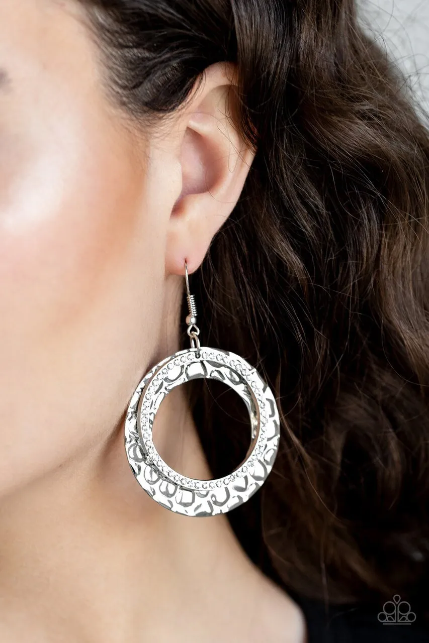 Paparazzi Earring ~ Cinematic Shimmer - White