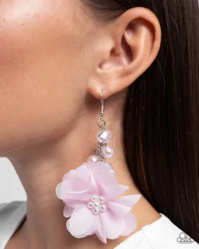 Paparazzi Earring ~ Fashionable Flower Girl - Pink