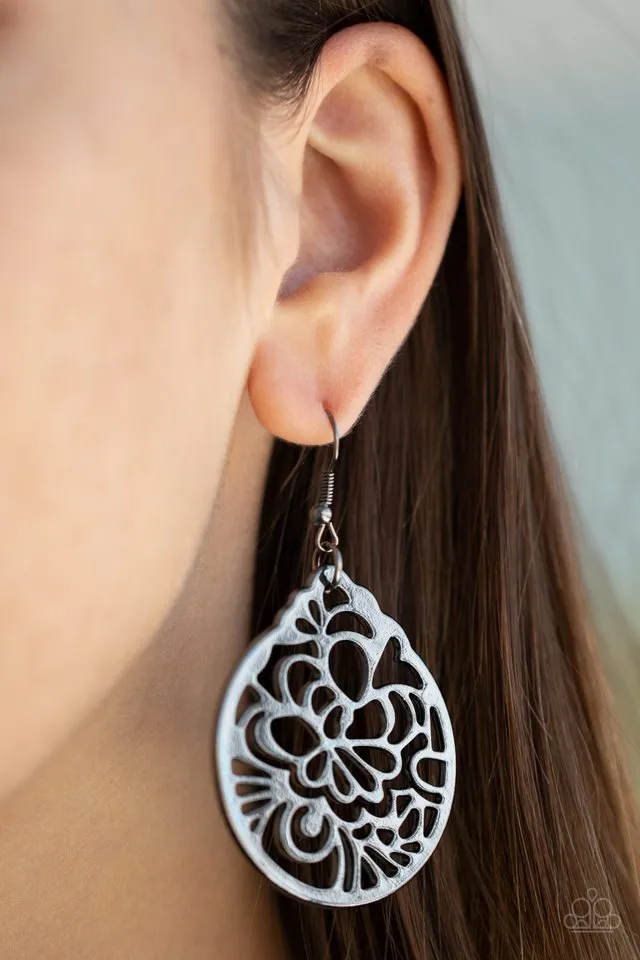 Paparazzi Earring ~ Garden Mosaic - Black