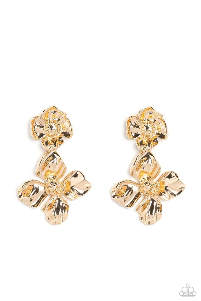 Paparazzi Earring ~ Gilded Grace - Gold