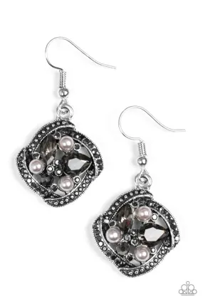 Paparazzi Earring ~ Prestigious Shimmer - Silver