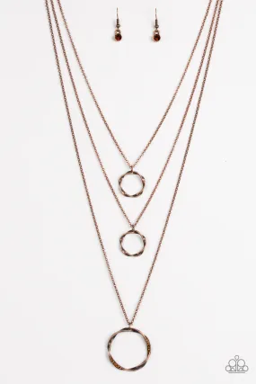 Paparazzi Necklace ~ Timelessly Twisted - Copper