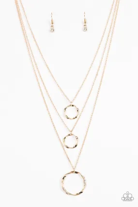 Paparazzi Necklace ~ Timelessly Twisted - Gold